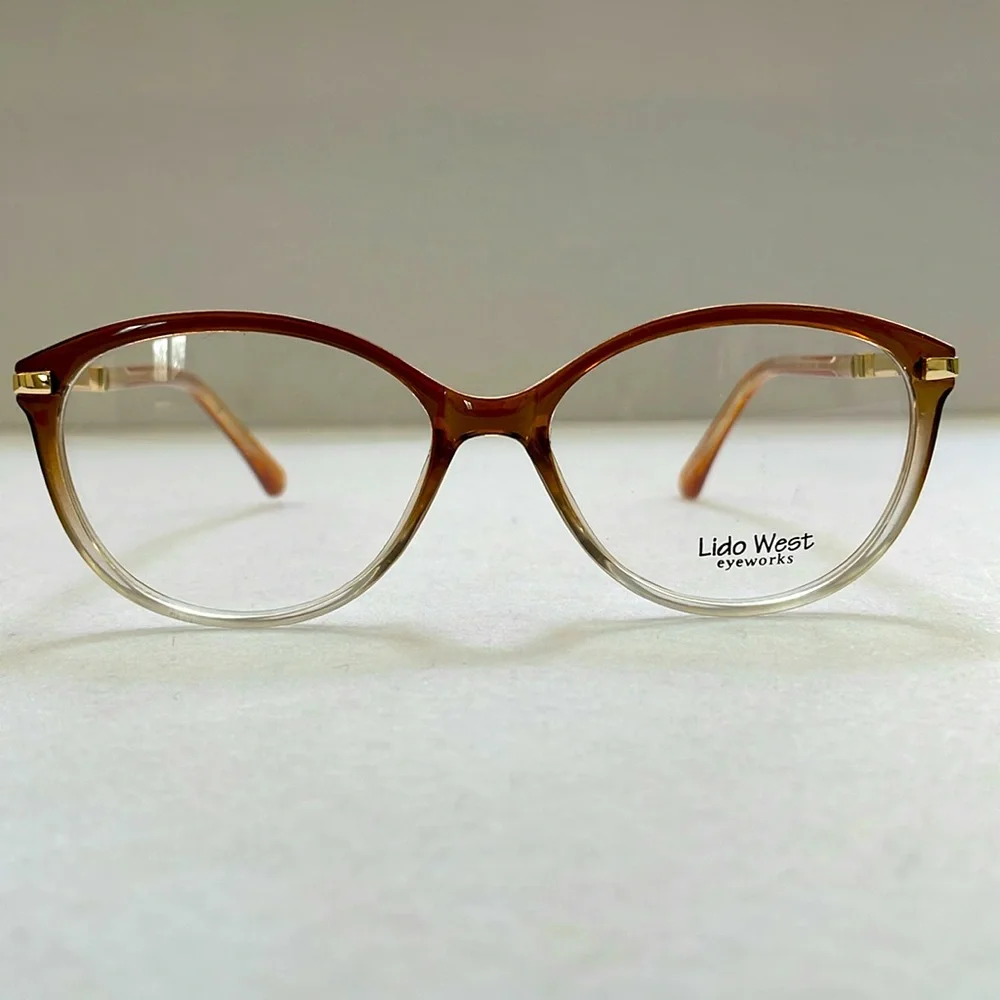 NWT Lido West Tuna Brown Fade Clear Eyeglass Frame